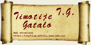 Timotije Gatalo vizit kartica